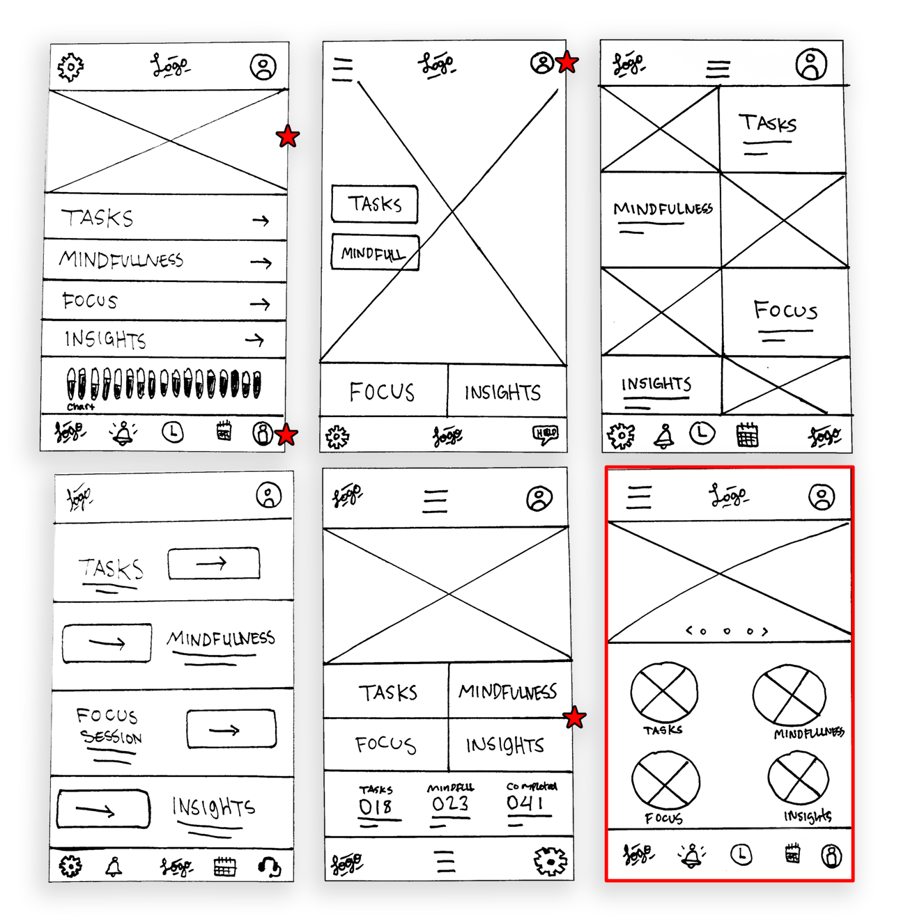 MindTime Paper Wireframes